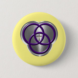 Beautiful Christian Trinity Rings with Cross Button