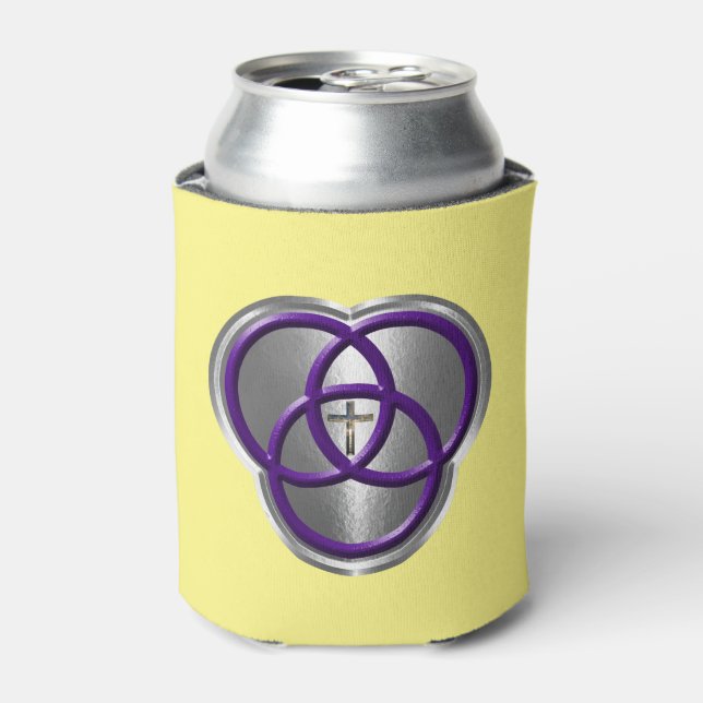 Beautiful Christian Trinity Rings with Cross Can Cooler (Can Front)