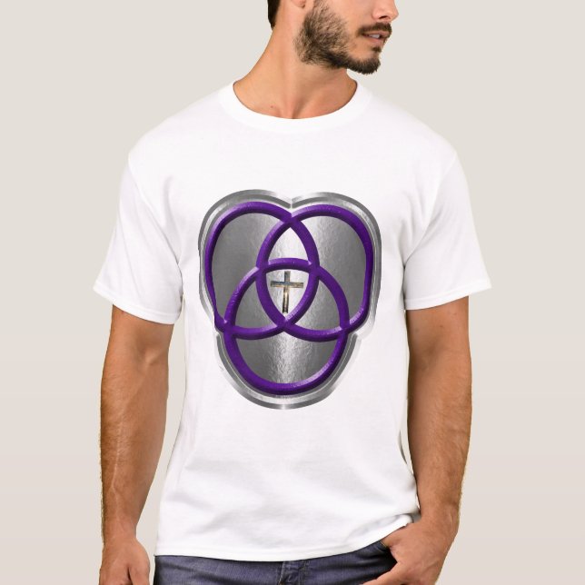 Beautiful Christian Trinity Rings with Cross T-Shirt (Front)