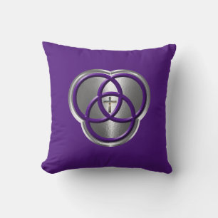 Beautiful Christian Trinity Rings with Cross Throw Pillow