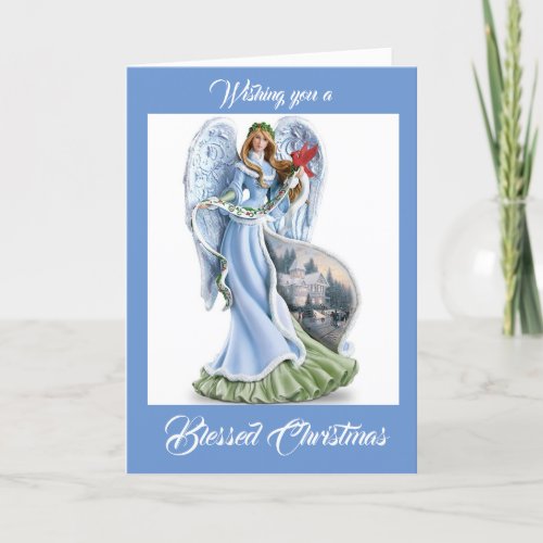 Beautiful Christmas Angel Folded Holiday Card
