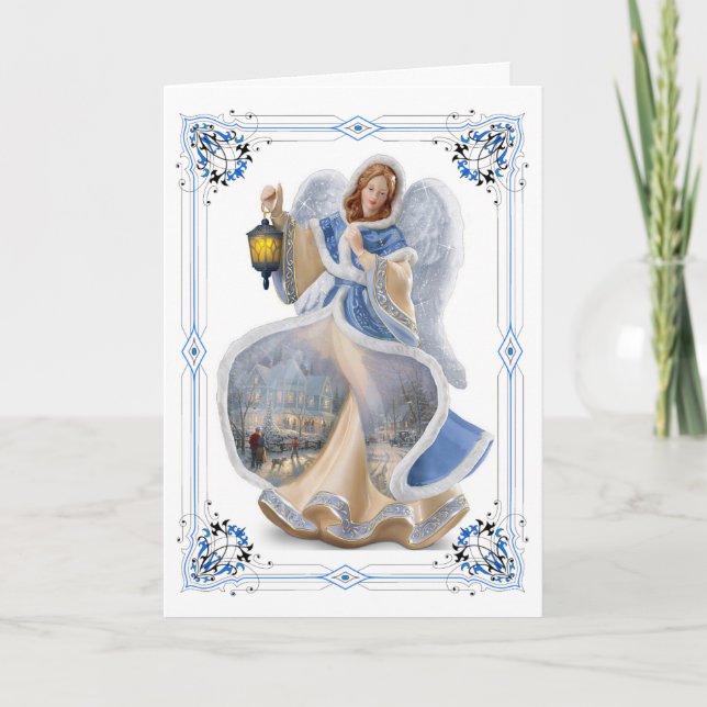 Beautiful Christmas Angel Holiday Folded Card (Front)