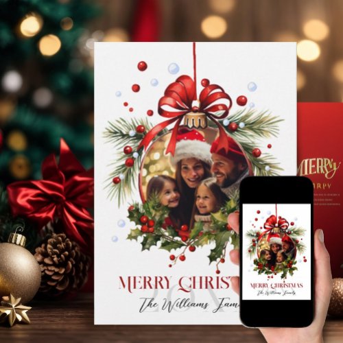 Beautiful Christmas Bauble Frame Family Holidays Holiday Card