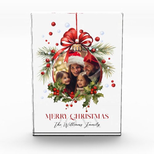 Beautiful Christmas Bauble Frame Family Holidays Photo Block