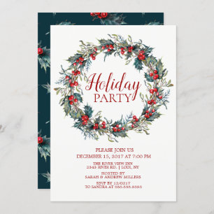 Beautiful Christmas Bird Holiday Party Invitation
