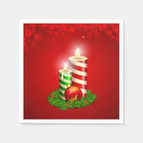 Beautiful Christmas Candles  Christmas Ball Napkins