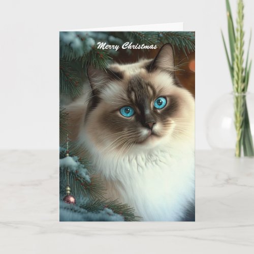 Beautiful Christmas Cat Card