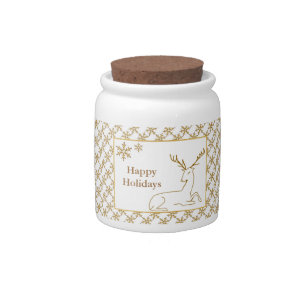 Beautiful Christmas Deer Candy Jar