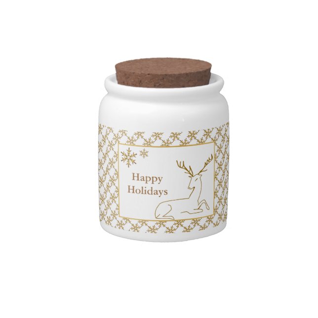 Beautiful Christmas Deer Candy Jar (Front)
