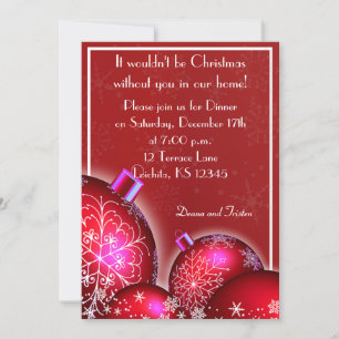Beautiful Christmas Dinner Party Invitation