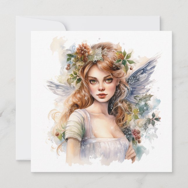 Beautiful Christmas Fairy  Holiday Card (Front)