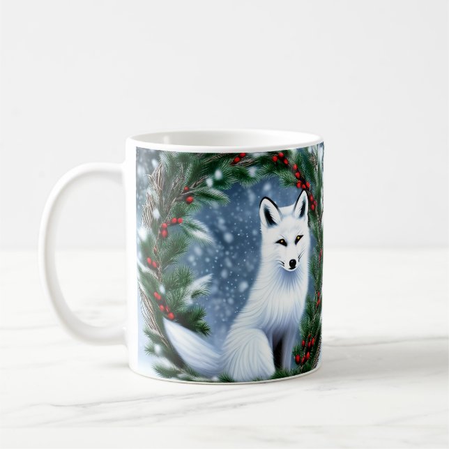 Beautiful Christmas Fox Coffee Mug (Left)