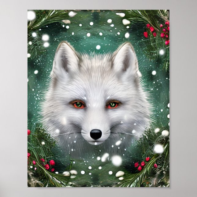 Beautiful Christmas Fox Poster (Front)