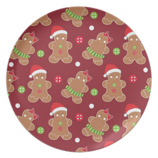 Beautiful Christmas Gingerbread Men Plates