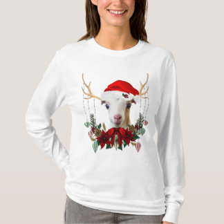 Beautiful Christmas Goat LaMancha Baby Kid T-Shirt