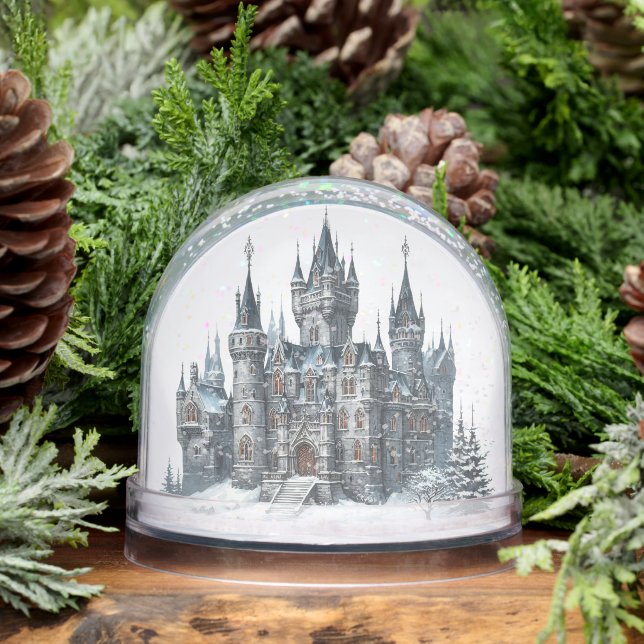 Beautiful Christmas Gothic Castle Snow Globe (Winter)