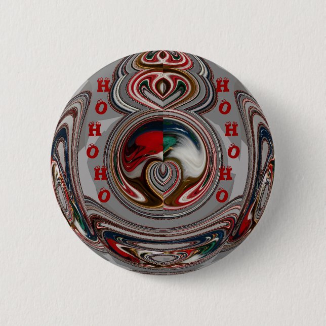 Beautiful Christmas Hearts Holiday Season Colors  Button (Front)