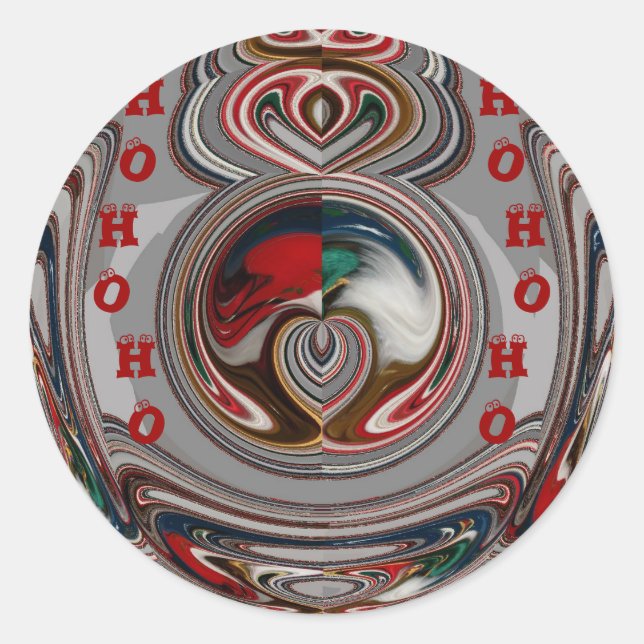 Beautiful Christmas Hearts Holiday Season Colors  Classic Round Sticker (Front)