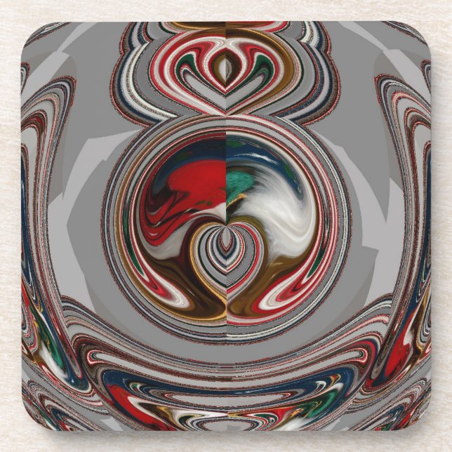 Beautiful Christmas Hearts Holiday Season Colors  Coaster (Front)