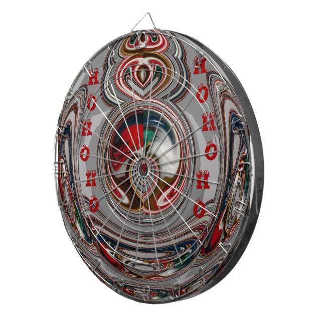 Beautiful Christmas Hearts Holiday Season Colors  Dart Board (Front Right)