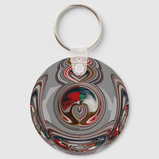 Beautiful Christmas Hearts Holiday Season Colors  Keychain (Front)