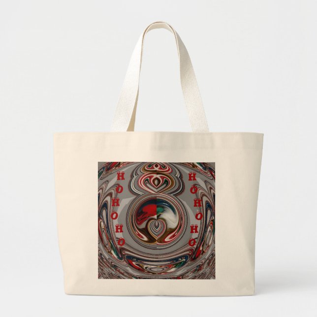 Beautiful Christmas Hearts Holiday Season Colors  Large Tote Bag (Front)