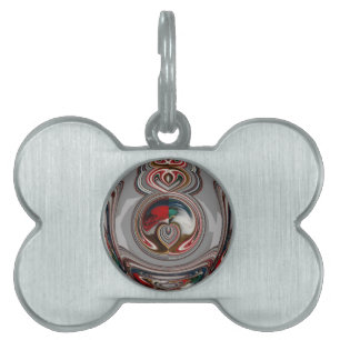 Beautiful Christmas Hearts Holiday Season Colors Pet ID Tag