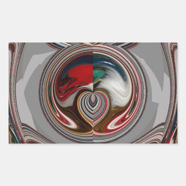 Beautiful Christmas Hearts Holiday Season Colors  Rectangular Sticker (Front)
