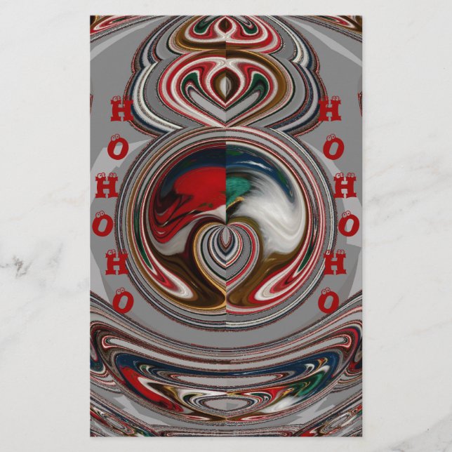 Beautiful Christmas Hearts Holiday Season Colors  Stationery (Front)