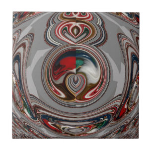Beautiful Christmas Hearts Holiday Season Colors Tile