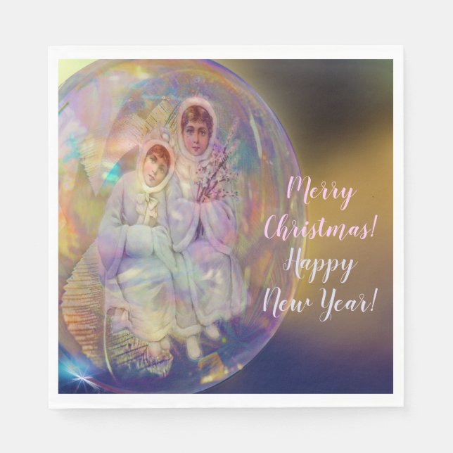 Beautiful Christmas Joy  Awesome Elegant Party Napkins (Front)