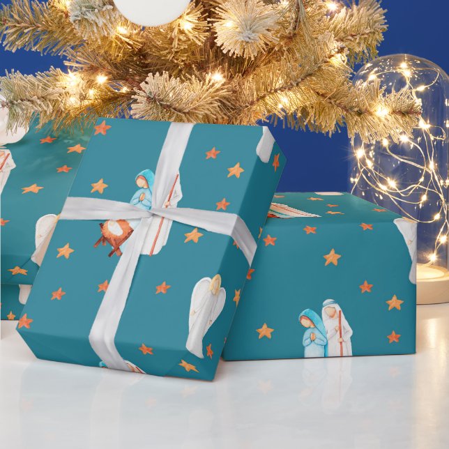 Beautiful Christmas Nativity Wrapping Paper (Holidays)