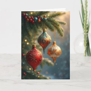 Beautiful Christmas Ornaments Holiday Card
