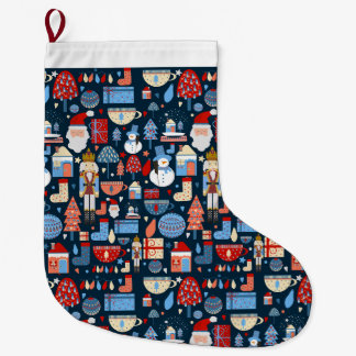 beautiful Christmas pattern Large Christmas Stocking