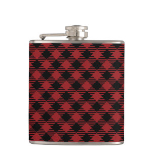 Beautiful Christmas Red Buffalo Plaid Flask
