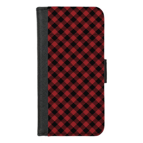 Beautiful Christmas Red Buffalo Plaid iPhone 87 Wallet Case
