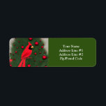 Beautiful Christmas Red Cardinal Label<br><div class="desc">A Beautiful Rustic Country Red Cardinal On A Very Merry Christmas Tree.</div>