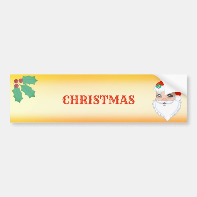 Beautiful Christmas Santa Claus Bumper Sticker (Front)
