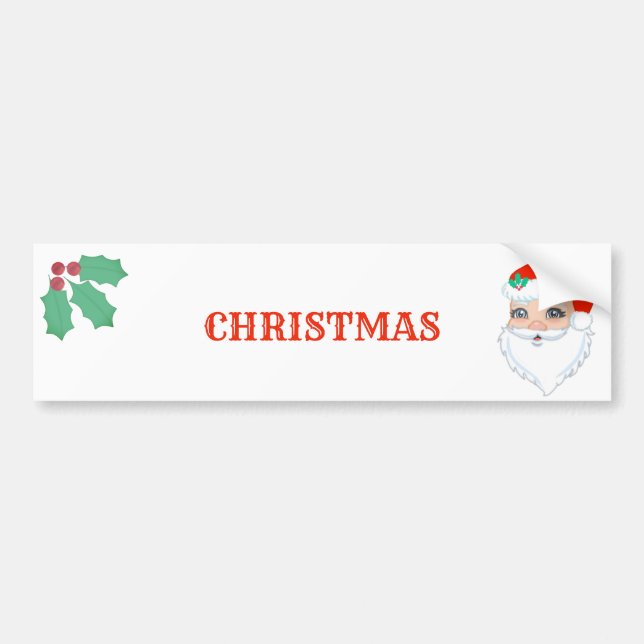 Beautiful Christmas Santa Claus Bumper Sticker (Front)