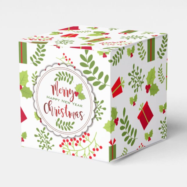 Beautiful Christmas Script Gifts Favor Boxes (Front Side)