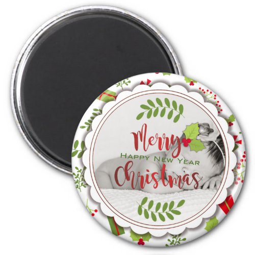 Beautiful Christmas Script Gifts Photo Magnet