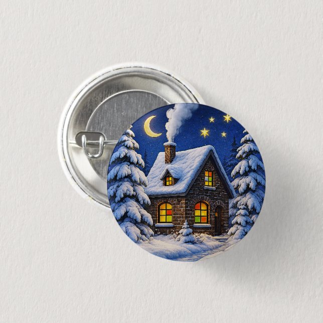Beautiful Christmas themed Button (Front & Back)