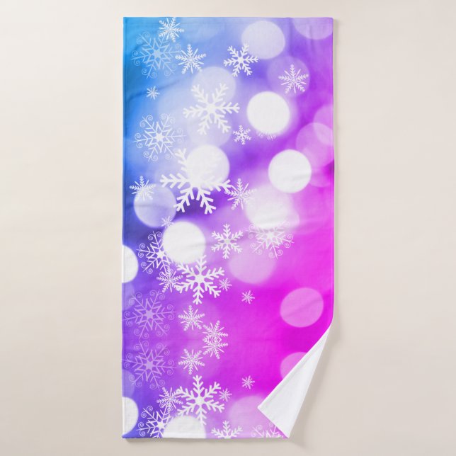 Beautiful Christmas towel with snowflakes (Bath Towel)