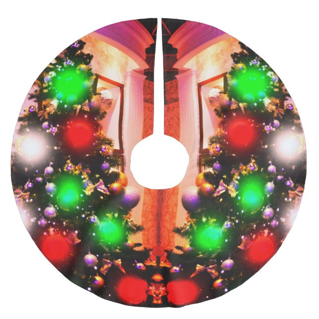 Beautiful Christmas tree Brushed Polyester Tree Skirt (Front)