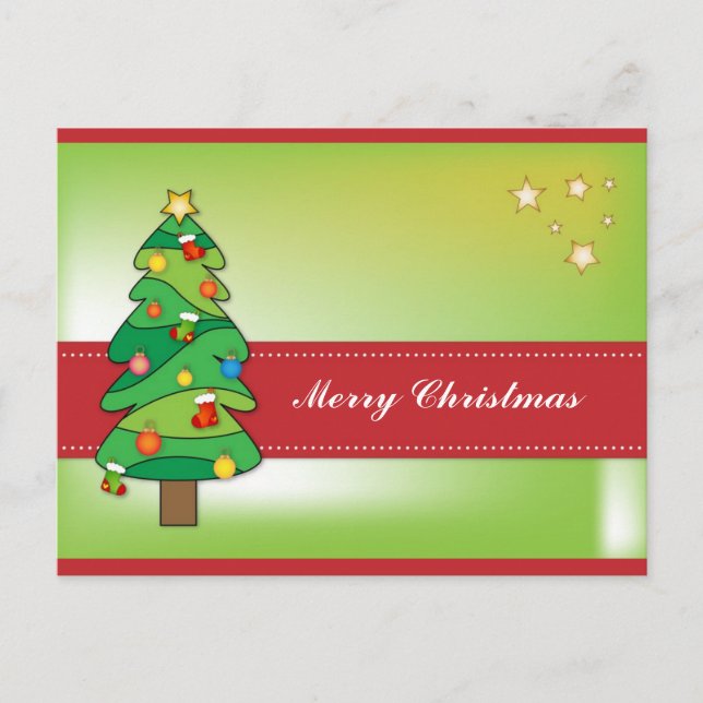 Beautiful Christmas tree design Holiday Postcard (Front)