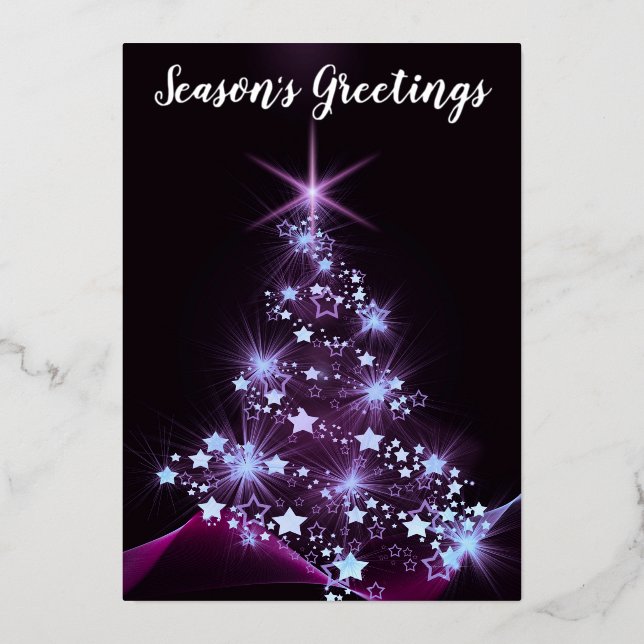 Beautiful Christmas Tree Foil Holiday Card (Front)