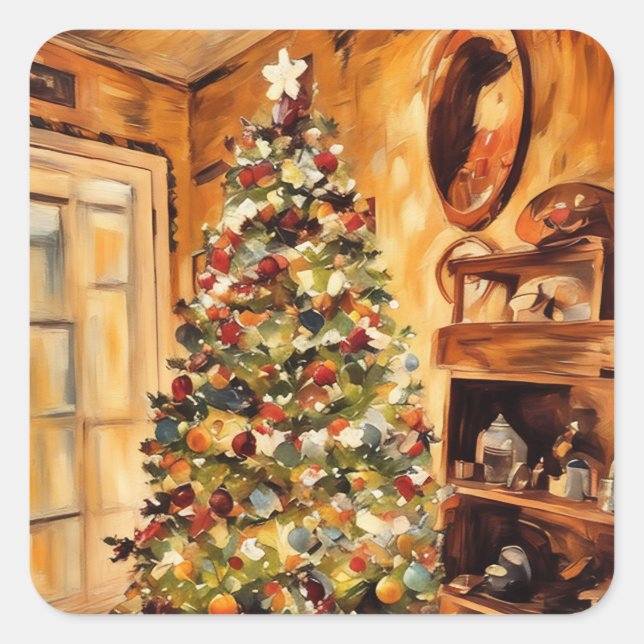 Beautiful Christmas Tree Sticker (Front)