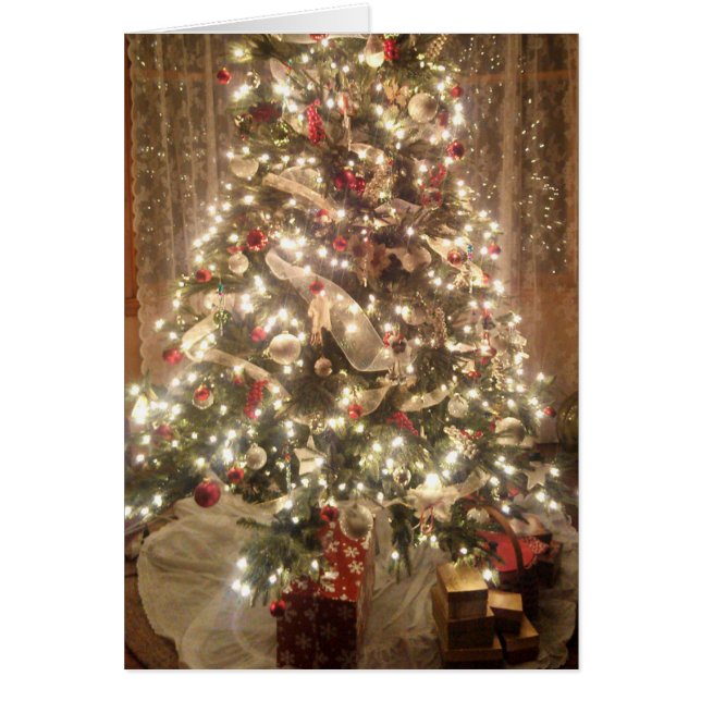 Beautiful Christmas Tree Traditional Greeting Cards (Front)
