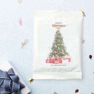 Beautiful Christmas Tree Watercolor Holidays Art Hot Chocolate Drink Mix