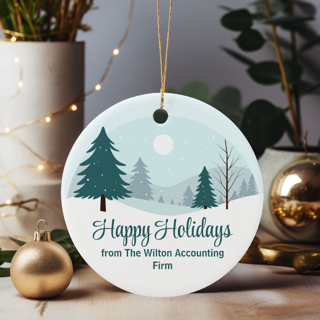 Beautiful Christmas Trees Winter Business Gift Ceramic Ornament (Creator Uploaded)